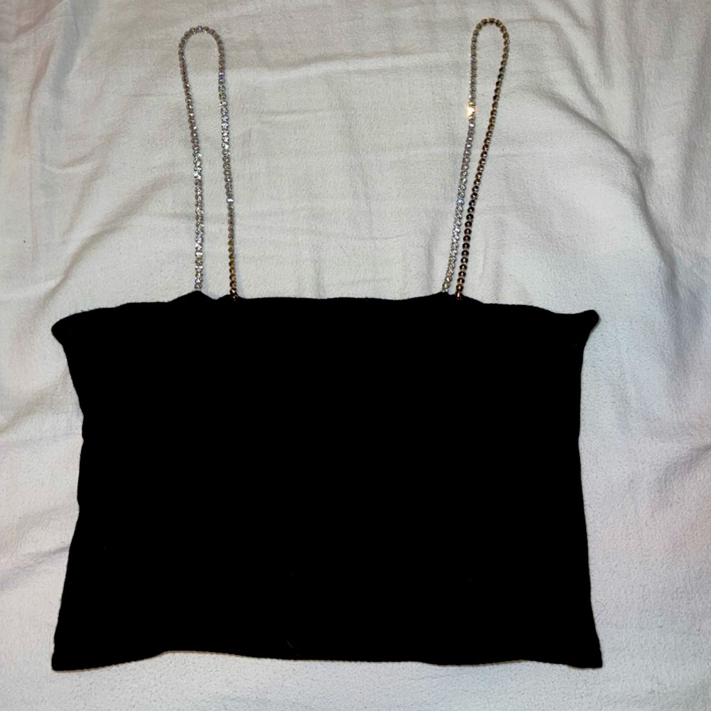 Super cute sparkle strap tank top